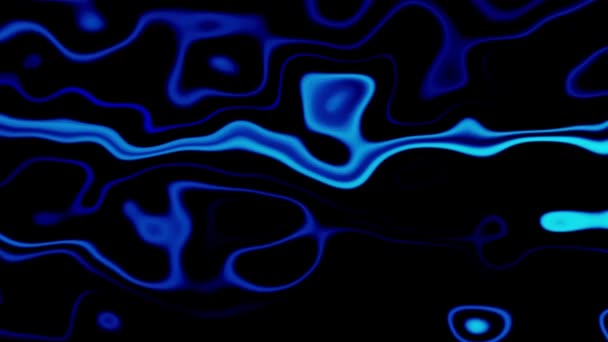 Анімований Чорний Блакитний Колір Хвилі Спіраль Скручений Рідкий Фон — стокове відео