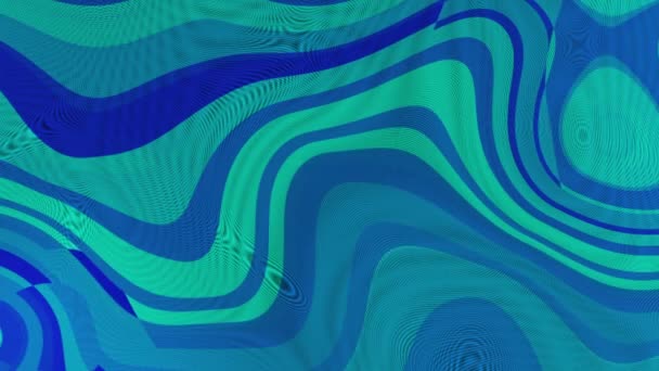 Abstraktes Blaues Und Cyanisches Farbwellendesign Schöner Hintergrund Bewegungsgrafik — Stockvideo
