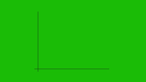 緑の色の動きの背景に黒のアニメデジタルビジネスグラフ — ストック動画