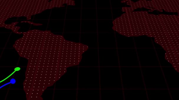 Анимационный Фон Диаграммы Бизнеса Геометрическим Фоном Карты Мира — стоковое видео