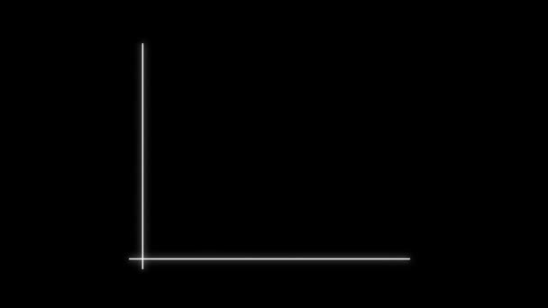 グローホワイトカラーアニメーションデジタルビジネスグラフ上の黒の色の背景 — ストック動画