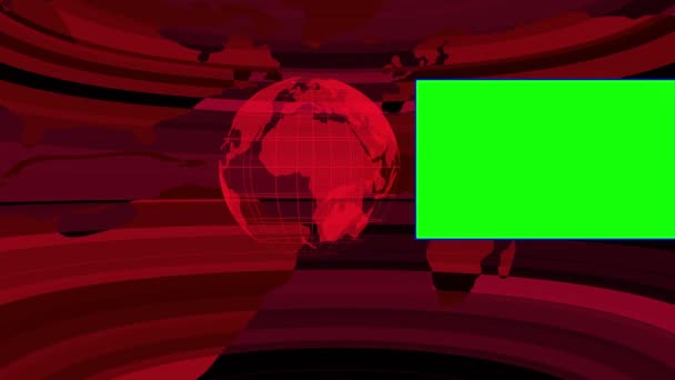 Glow Green Red Color Strips Line Earth Planet Designs News — Stock Video