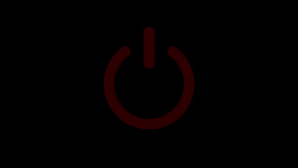 Botón Encendido Color Rojo Encendido Apagado Animado Sobre Fondo Negro — Vídeos de Stock