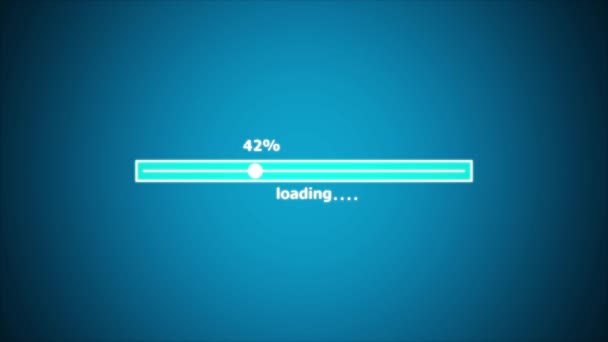 Unikátní Designová Digitální Technologie Čekající Nakládací Lištu Cyanovém Pozadí Pohybová — Stock video