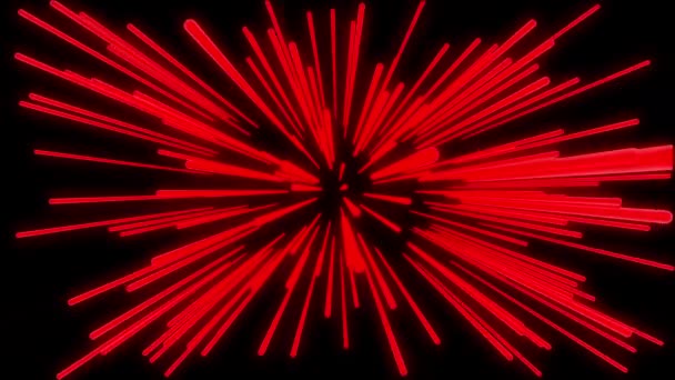 Animované Červené Barvy Optických Vláken Paprsky Rychle Běžící Pohybové Grafiky — Stock video
