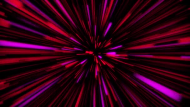 Animierte Optische Glasfaserstrahlen Mit Roter Farbe Die Schnell Bewegungsgrafiken Ausführen — Stockvideo