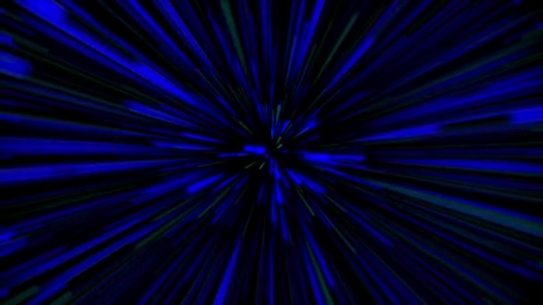 Animierte Rote Farbe Hyperspace Jumper Schleifenanimation Optische Faserstrahlen Schnell Laufende — Stockvideo
