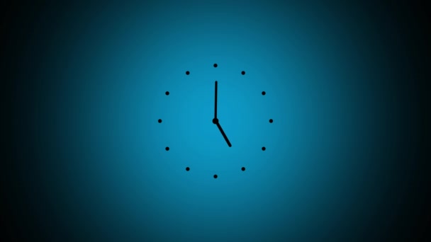 Icono Reloj Minimalista Animado Sobre Fondo Azul — Vídeos de Stock