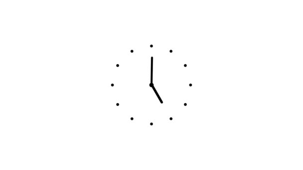 Minimalist Saat Yüz Saat Dakika Ikinci Beyaz Arka Planda Canlandırılmış — Stok video