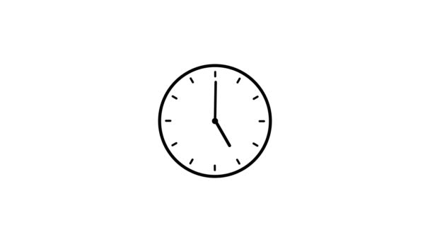 Ikona Zegara Animowana Białym Tle — Wideo stockowe
