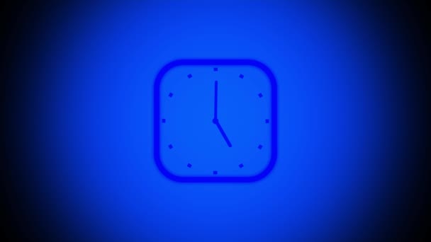 Fundo Azul Abstrato Com Design Relógio Animado Minimalista Centro — Vídeo de Stock