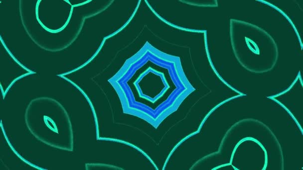 Абстрактне Цифрове Мистецтво Синіми Неоновими Лініями Геометричними Формами Анімованими Темному — стокове відео