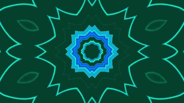 Arte Digital Abstrata Com Linhas Néon Azul Formas Geométricas Animadas — Vídeo de Stock
