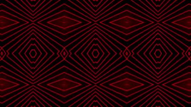 Kırmızı çizgilerin oluşturduğu soyut geometrik desenler siyah bir arkaplanda canlandırılmış elmas ve kare şekiller oluşturuyor..