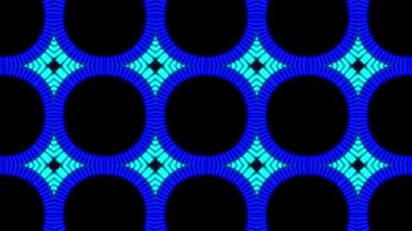 Siyah arkaplanda soyut mavi neon ışık deseni canlandırıldı.