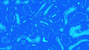 Dalgalar ve yüzen parçacıklarla soyut mavi sıvı arka plan. Canlı, dinamik ve teknoloji veya bilim temaları için uygun.