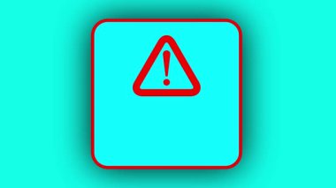 Uyarı mesajı, tehlike işareti siyah renkli animasyon arka planında izole edildi. rs_794