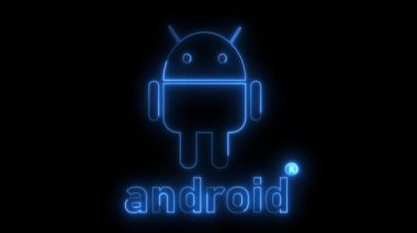 Parlayan Android sistem aygıtı logosu animasyon arkaplanı. rs_816