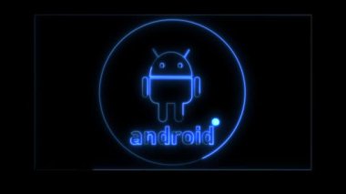 Parlayan Android sistem aygıtı logosu animasyon arkaplanı. rs_817