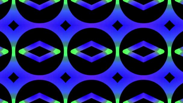 Яркий Розовый Черный Геометрический Узор Шестиугольными Круглыми Формами Современных Анимированных — стоковое видео