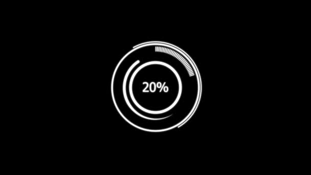 Digital Progress Loading Bar Animated Black Background — Stock Video