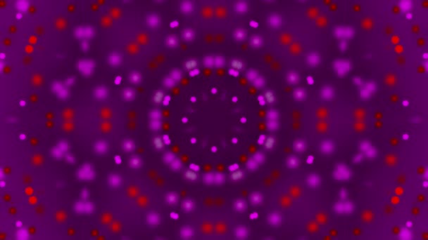 Abstraktes Lila Kaleidoskopmuster Mit Leuchtenden Punkten Symmetrischer Digitaler Hintergrund Für — Stockvideo