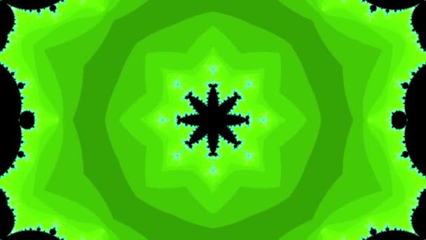 Abstrakter Grüner Und Schwarzer Fraktaler Hintergrund Mit Kreisförmigem Design Geeignet — Stockvideo