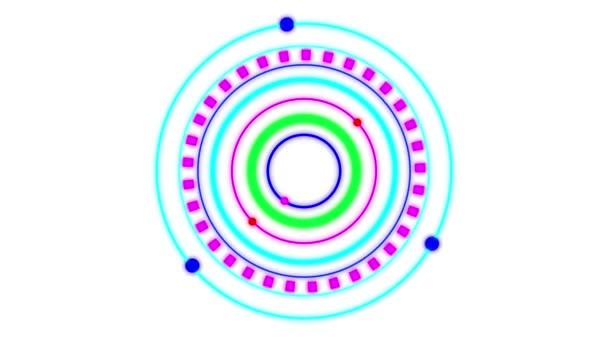 Cercles Concentriques Colorés Abstraits Avec Des Motifs Pointillés Sur Fond — Video