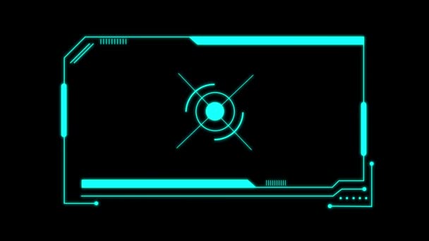 Графический Силуэт Игрового Ноутбука Крутыми Элементами Дизайна Черном Фоне — стоковое видео