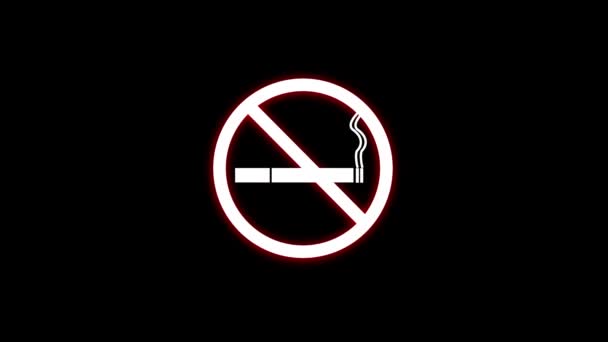 Smoking Sign Waarschuwing Bericht Animatie Niet Toegestaan Symbool Beweging Achtergrond — Stockvideo