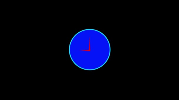数字圆形时钟动画首先花时间在黑色背景运动图形上 Rs_796 — 图库视频影像