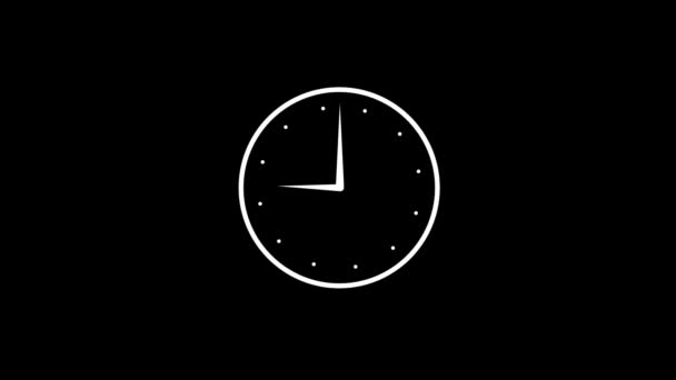 Цифровые Круглые Часы Анимированные Впервые Потратили Время Черную Фоновую Графику — стоковое видео