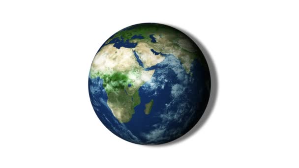 Realistický Pohled Zemský Povrch Vesmírné Lodi Bílém Pozadí Barevné Animace — Stock video