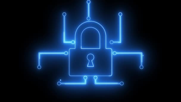 Sistema Seguridad Cyber Candado Icono Seguridad Protegida Datos Candado Icono — Vídeos de Stock
