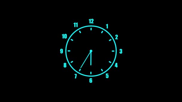 二圈无限循环黑屏数字圆形经典秒表背景 Rs_851 — 图库视频影像