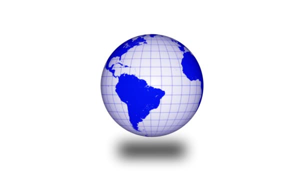 Animated World Globe Ψηφιακή Παρουσίαση Ειδήσεων Λευκό Φόντο Rs_859 — Αρχείο Βίντεο