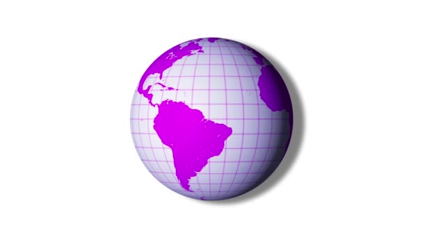 Animated World Globe Ψηφιακή Παρουσίαση Ειδήσεων Λευκό Φόντο Rs_862 — Αρχείο Βίντεο