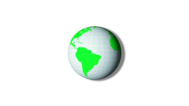 Animated World Globe Ψηφιακή Παρουσίαση Ειδήσεων Λευκό Φόντο Rs_863 — Αρχείο Βίντεο