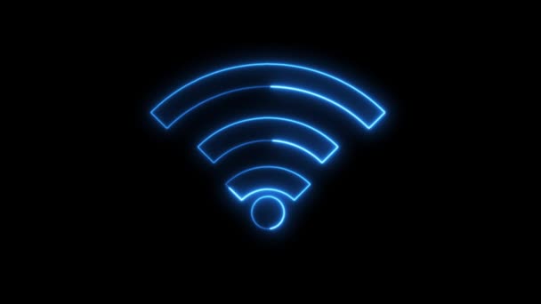 Icona Rete Wifi Lampeggiante Wifi Rete Simbolo Animazione Sfondo Rs_867 — Video Stock