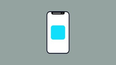 Euro işareti grafiklerinde akıllı telefon görüntüsünün animasyon logotip arka planı. rs_890