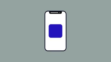 Yen işareti grafiklerinde akıllı telefon görüntüsünün animasyon logotip arka planı. rs_892