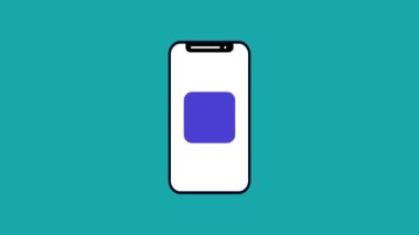 Riyal işareti grafikleri üzerinde akıllı telefon görüntüsünün animasyon logotip arka planı. rs_895