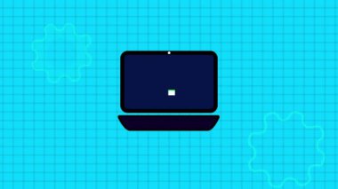 Laptop simgesi NTF logo metin animasyonu dizüstü bilgisayarda. rs_1049