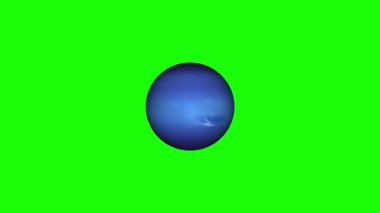 Yeşil arka planda Neptün gezegeni. Neptün gezegeni uzaydan görünüyor. Neptün küresi. rs_1056