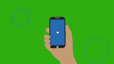 SMS bildirim simgesi olan siyah hat akıllı telefon metin dosyası arkaplanı. rs_1113