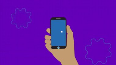 SMS bildirim simgesi olan siyah hat akıllı telefon metin dosyası arkaplanı. rs_1119