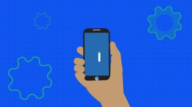 SMS bildirim simgesi olan siyah hat akıllı telefon metin dosyası arkaplanı. rs_1131