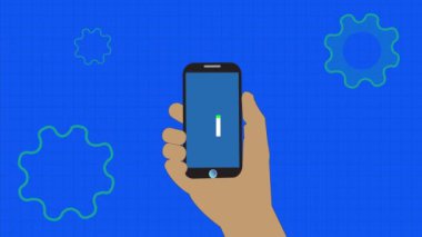 SMS bildirim simgesi olan siyah hat akıllı telefon metin dosyası arkaplanı. rs_1132