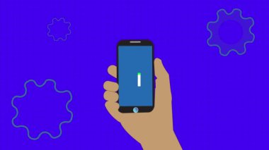 SMS bildirim simgesi olan siyah hat akıllı telefon metin dosyası arkaplanı. rs_1140