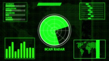 Radar ekranı animasyon arkaplanını gösteren farklı bilgiler. rs_1147